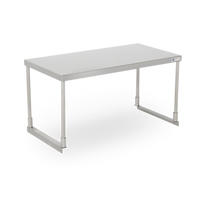 Single-Tier Stainless Steel Work Table Over Shelf, 12 x 48 x 18 Inches