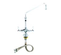 Double Pantry Deck-Mount Faucet with 12-Inch Swivel Spout