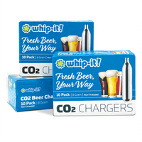Whip-It! CO2 Beer Chargers, 8 Gram, Non-Threaded, 10-Pack