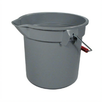 Rubbermaid Commercial BRUTE 14-Quart Round Bucket with Molded-In Graduations, Gray
