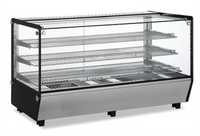 Omcan USA Countertop Full-Service Hot Food Display Warmer Case, 48-Inch, 7.0 Cu. Ft., Flat Front and Side Glass