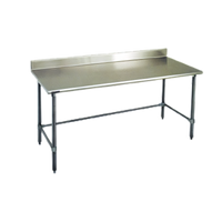 Eagle Group Budget Series 96-Inch x 36-Inch 430 Stainless Steel Work Table with 4-1/2-Inch Backsplash and Galvanized Tubular Base