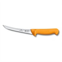 Swibo 6-Inch Curved Boning Knife with Orange Handle