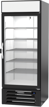 Beverage-Air MarketMax IQ One-Section Reach-In Glass Door Merchandiser Refrigerator with Electronic Lock, Black, 25.97 Cu. Ft.