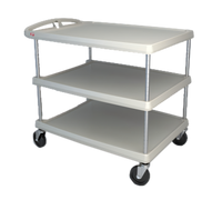 Metro myCart Series 26 x 36 in. Gray 3-Shelf Polymer Utility Cart