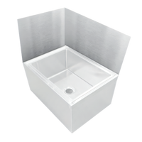 John Boos Rear Mop Sink Wall Guard Wainscoting for 20 x 16 Bowl, 27-Inch High Stainless Steel