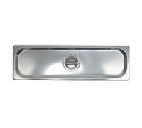 Admiral Craft Stainless Steel 1/2 Size Long Solid Flat Lift-Off Steam Table Pan Cover with Recessed Handle