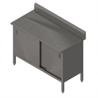 John Boos Enclosed Work Table with Cabinet Base and Hinged Doors, 144