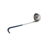 Vollrath Kool-Touch 2 oz. Round Stainless Steel Serving Ladle with Blue Handle