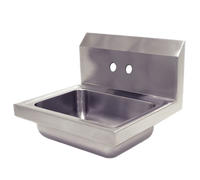 Advance Tabco Special Value Series Wall Mounted Hand Sink with 14 x 10 x 5-Inch Bowl, 304 Stainless Steel, 4-Inch O.C. Faucet Holes