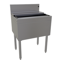 Glastender 24-Inch Extra Deep Stainless Steel Underbar Ice Bin with 10-Circuit Cold Plate