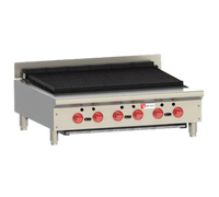 Wolf Achiever 36-Inch Countertop Gas Charbroiler with 6 Cast Iron Burners