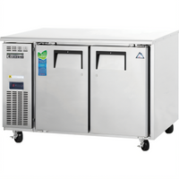 Everest Refrigeration ETF2 2-Section Undercounter Worktop Freezer, 13 Cu. Ft., Side-Mounted Self-Contained, Stainless Steel