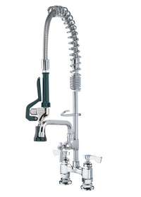 Krowne Royal Series Space Saver Deck-Mount Pre-Rinse Faucet Assembly with Add-On Faucet