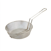 Winco 8-Inch Round Fine Mesh Fryer Basket, 3-Inch Deep, Nickel Plated Steel