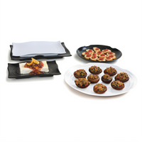 Carlisle Terra Rectangular Textured Melamine Displayware Platter, 13-1/2 x 9-1/4 Inch, Black