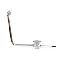 John Boos Straight Handle Lever Pull Waste Valve for 3-1/2 Inch Sink Opening