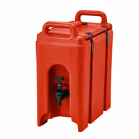 Cambro Camtainer 2-1/2 Gallon Insulated Beverage Carrier, Hot Red