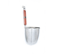 Stainless Steel Wire Mesh Noodle Skimmer with Wood Handle, 5-1/2 Inch Diameter, Dozen