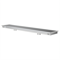 KoolMore 24 x 72 Inch 14-Gauge 304 Stainless Steel Floor Trough Drain with Subway-Style Grating and Removable Basket