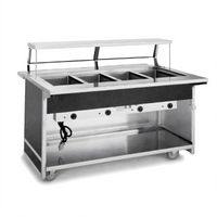Atlas Metal BLH-4-OT Mobile Hot Food Serving Counter with 4 Wells