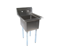 John Boos E-Series Commercial 1-Compartment Stainless Steel Sink with Galvanized Legs and 15 x 15 x 14 Inch Bowl