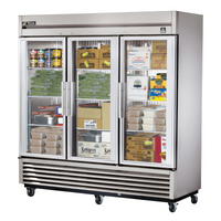 True TS-72FG-HC~FGD01 Three-Section Reach-In Glass Door Freezer