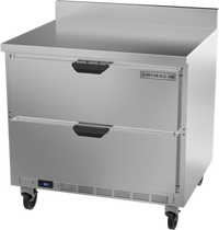 Beverage-Air 36-Inch Worktop Drawer Refrigerator, 2 Drawers, 8.5 Cu. Ft., Rear-Mounted Self-Contained Refrigeration
