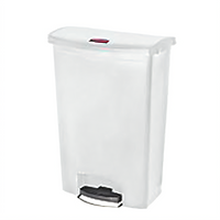 Slim Jim 24 Gallon White Resin Front-Step Waste Container