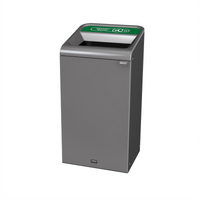 Rubbermaid Commercial Products Configure 1-Stream Decorative Organic Waste Recycling Container, 23 Gallon, Square, Indoor, Stenni Grey