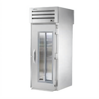 True Spec Series 35-Inch Wide 1-Section Self-Contained Roll-Thru Refrigerator with Glass Front and Solid Rear Swing Doors
