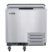 KoolMore 36-Inch Stainless Steel Commercial Glass Froster, 9 Cu. Ft., Sliding Top Door