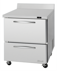 Turbo Air PRO Series One-Section 2-Drawer Worktop Freezer, 6.8 Cu. Ft., Self-Contained, 27-1/2 Inch Wide