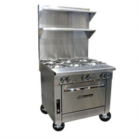 Southbend Platinum 36-Inch Heavy Duty Gas Sectional Range with Convection Oven, 3 Open Burners and 3 Step-Up Rear Burners