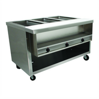 Advance Tabco Heavy Duty 3-Well Electric Sealed Well Hot Food Table with Enclosed Storage Base, 208/240V