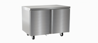 Delfield 48-Inch Two-Section Worktop Freezer with Doors, Self-Contained Rear-Mounted, R290, 115V