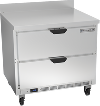 Beverage-Air 36-Inch 2-Drawer Worktop Freezer, 8.69 Cu. Ft., Stainless Steel, Rear-Mounted Self-Contained R290