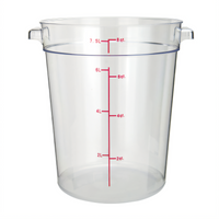 Winco 8 Qt Round Clear Polycarbonate Food Storage Container, Container Only