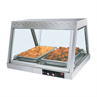 Hatco Glo-Ray Countertop Heated Display Case, Straight Glass Front, 2-Pan Full-Service Hot Food Merchandiser