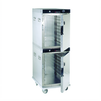 Cres Cor Insulated Mobile Heated Holding Cabinet, 2-Compartment, Solid Split Dutch Doors, 16-Pan Capacity