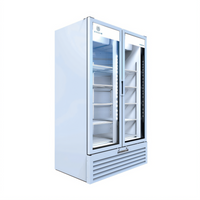 Beverage Air Marketeer MT49-1W Two-Section Reach-In Glass Door Refrigerated Merchandiser, White, 37.42 Cu. Ft.