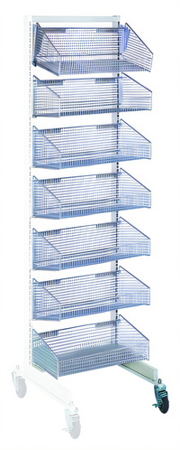 Quantum Mobile Single-Sided Partition Wall Add-On Unit with 7 Baskets