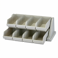 Cambro Versa 8-Bin Wall-Mount Organizer Rack, Polyethylene, Speckled Gray