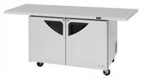 Turbo Air Super Deluxe Series 72-5/8-Inch Two-Section Undercounter Refrigerator with Extended Countertop, 12.2 Cu. Ft.