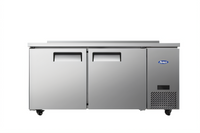 Atosa 67-Inch 2-Door Reach-In Worktop Refrigerator with 4-Inch Backsplash