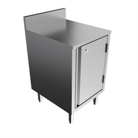 BK Resources Well Series Stainless Steel Underbar Cabinet with Locking Hinged Door and 6-Inch Adjustable Legs, 18 x 21 Inches