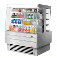 Turbo Air Open Curved Island Display Self-Serve Refrigerated Merchandiser, 17.6 Cu. Ft., Stainless Steel, 220V