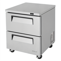 Turbo Air Super Deluxe 1-Section Undercounter Drawer Refrigerator with 2 Drawers, 6.8 Cu. Ft., Stainless Steel