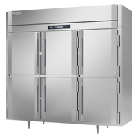 Victory UltraSpec Extra-Wide Three-Section Self-Contained Reach-In Freezer with Six Wide Half-Height Solid Hinged Doors