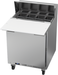 Beverage-Air 27-Inch One-Section Sandwich Top Refrigerated Prep Table, 1 Door, 8-Pan Top, 17-Inch Cutting Board
